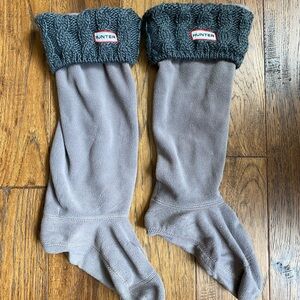 hunter gray fleece and cable knit boot liner socks